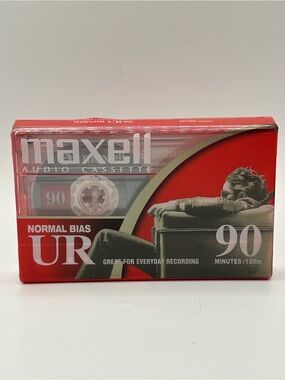Vintage Maxell UR 90 Audio Cassette - Red